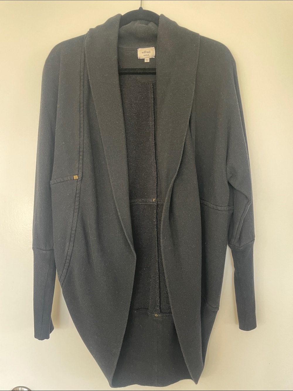 Wilfred Black Shawl-Collar Cardigan with Pocket Studs